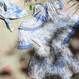 Bonjour Diary :: Tie Blouse Blue Tapestry