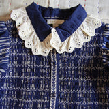 Bonjour Diary :: Long Tunique Jacquard Blue Mattress Stripe