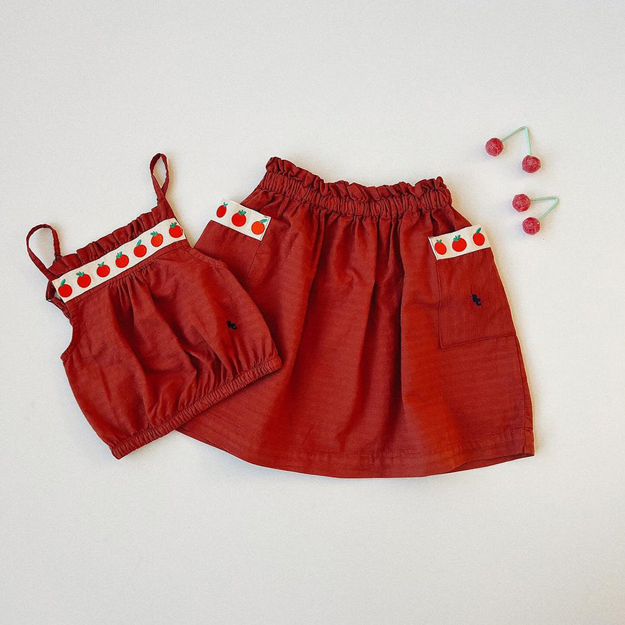 Bobo Choses :: Pockets Woven Skirt Burgundy Red