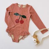 Konges Sloejd :: Jade Ls Swimsuit Glitter Stripe