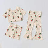 Mini Rodini :: Lingonberries Aop Flared Trousers Off White