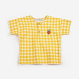 [Coming Soon] Bobo Choses :: Pixel Strawberry Vichy Woven Blouse-Baby