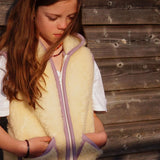We Are Wovens :: Wool Bodywarmer with Hood Flat White Lilac