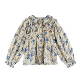 Emile Et Ida -  Embroidered Collar Smocked Blo Orchid Bleu