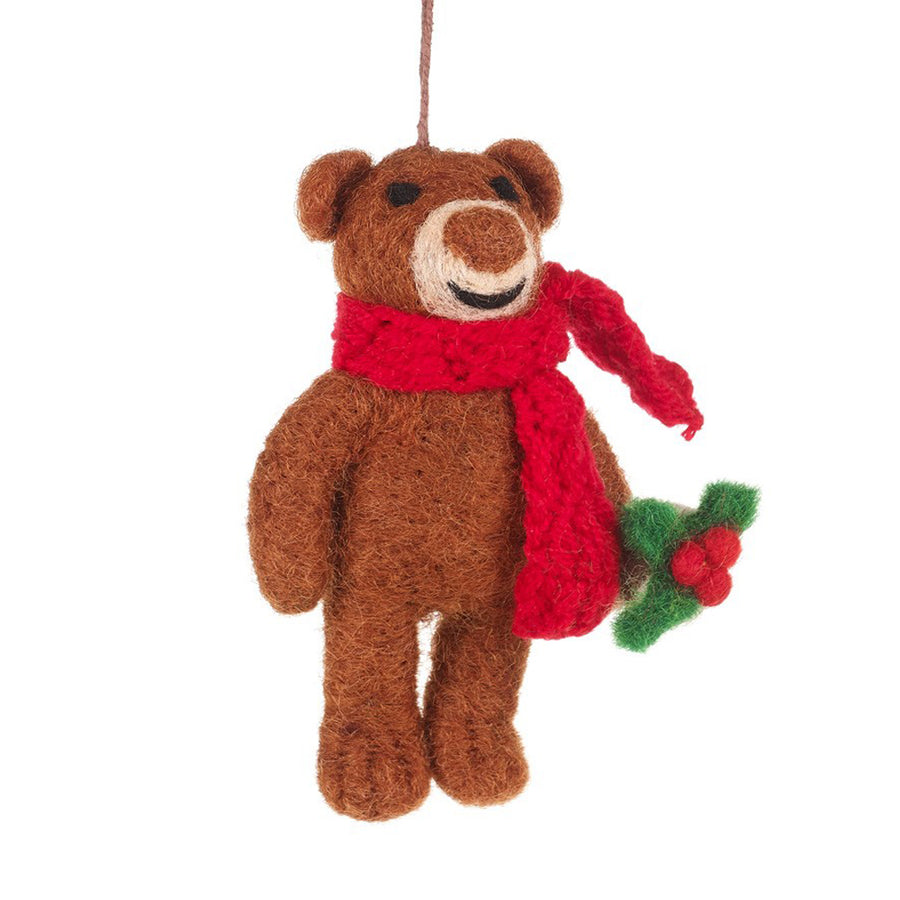 Felt So Good :: Handmade Felt Bear With Scarf