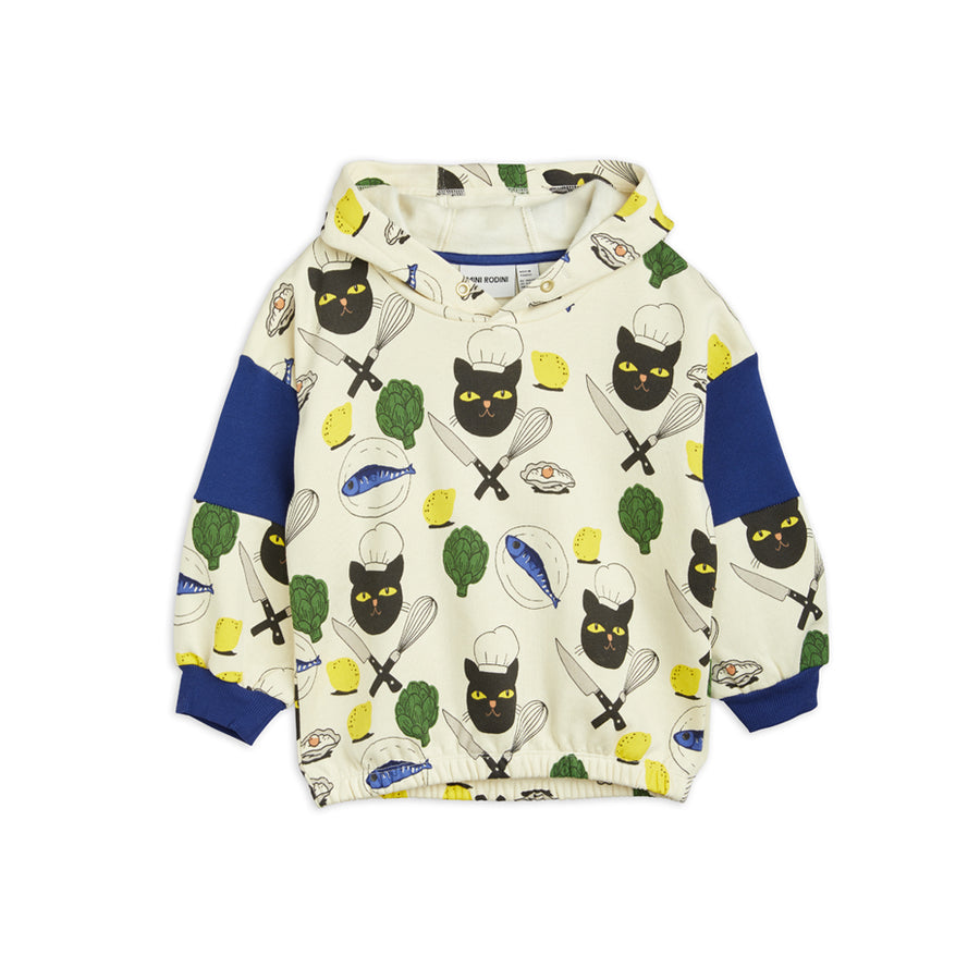 Mini Rodini :: Chef Cat Aop Hoodie Multi