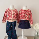 Floess :: Heart Cardigan Poppy Red/Soft