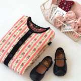 Bonjour Diary :: Dress Coat With Scarf Tapestry Pink Stripe Print