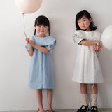 Mes Kids Des Fleurs :: Navy Collar Dress Blue