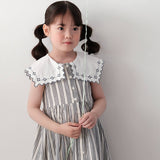 Mes Kids Des Fleurs :: Striped Dress Grey