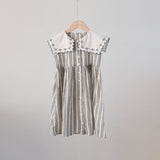 Mes Kids Des Fleurs :: Striped Dress Grey