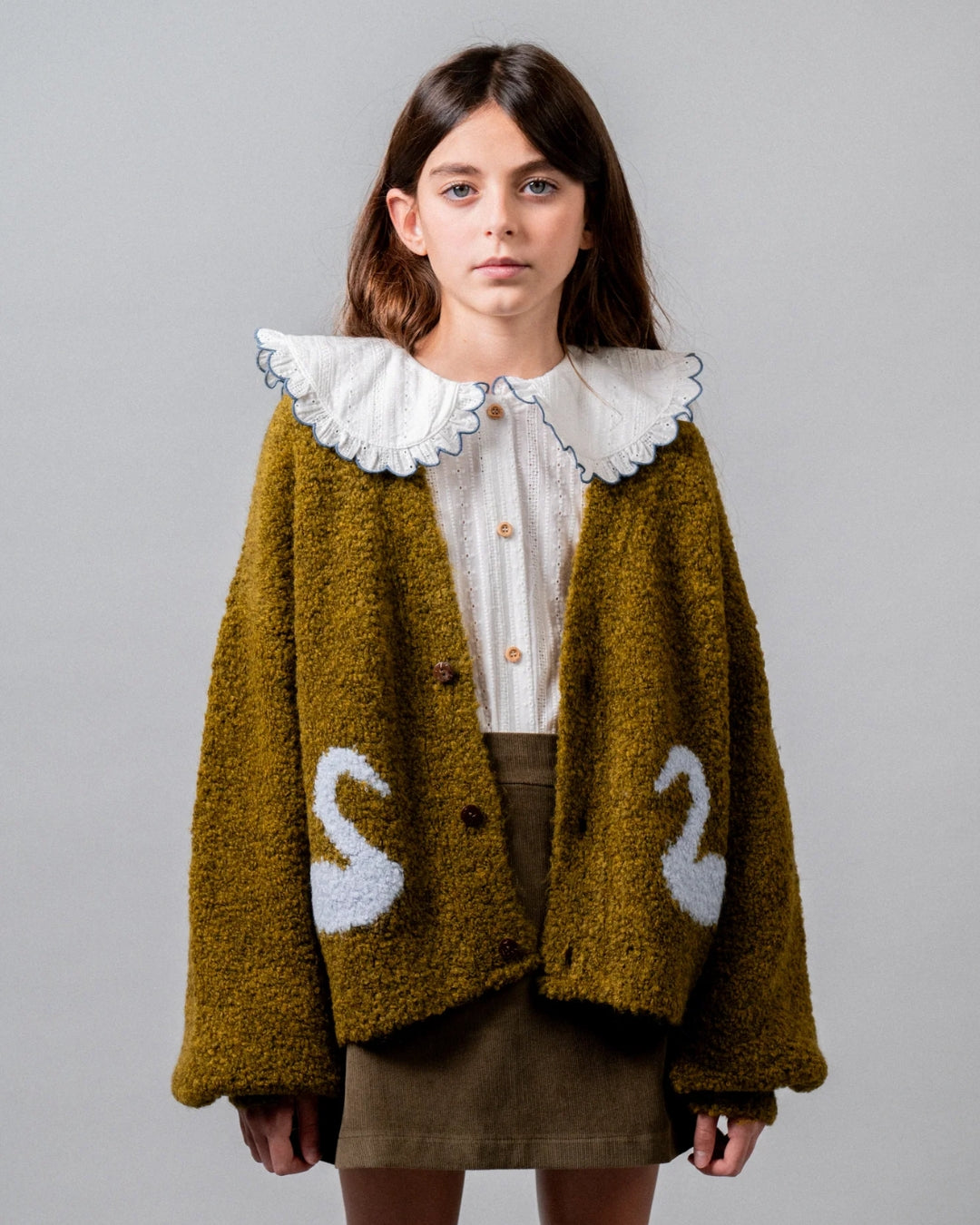 Birinit Petit Ivory Rita Embroidered Shirt - girls blouse outdoors
