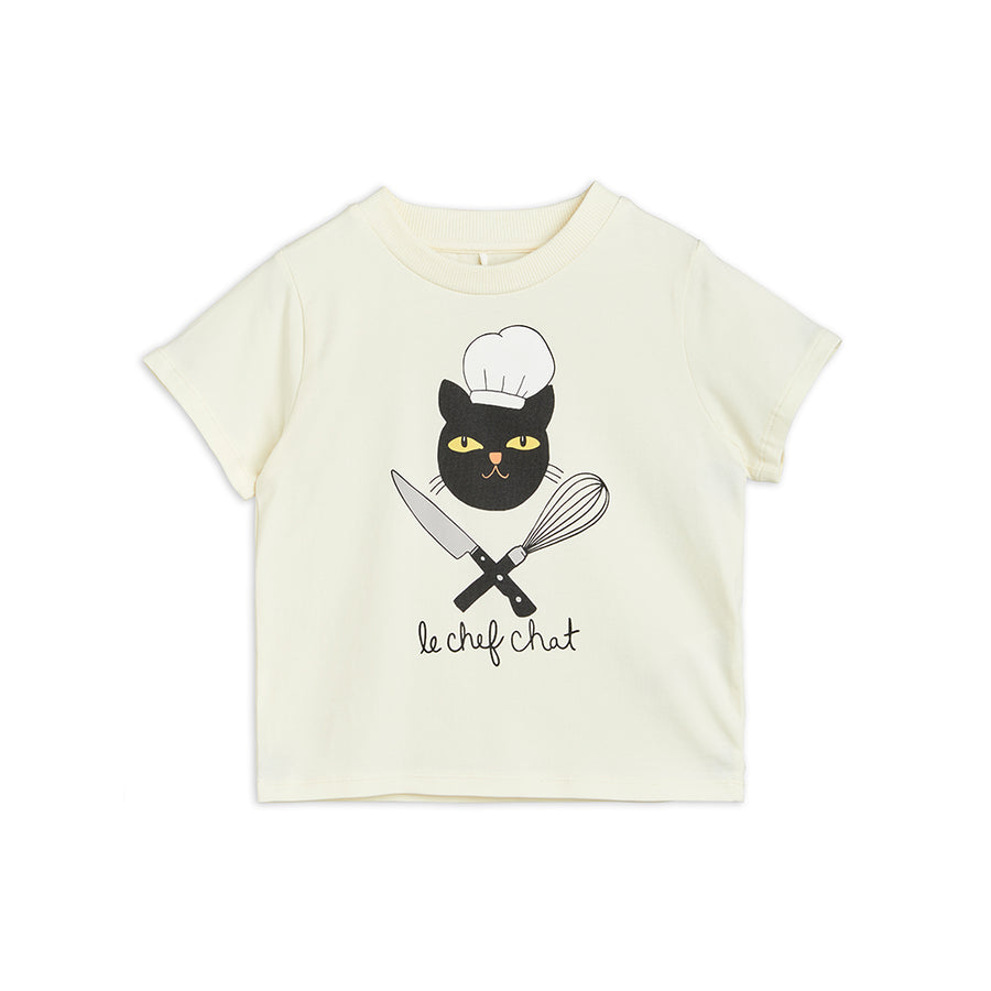 Mini Rodini :: Chef Cat Sp Ss Tee  Offwhite