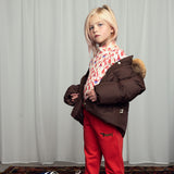 Mini Rodini :: Dog Embelished Puffer Jacket Brown