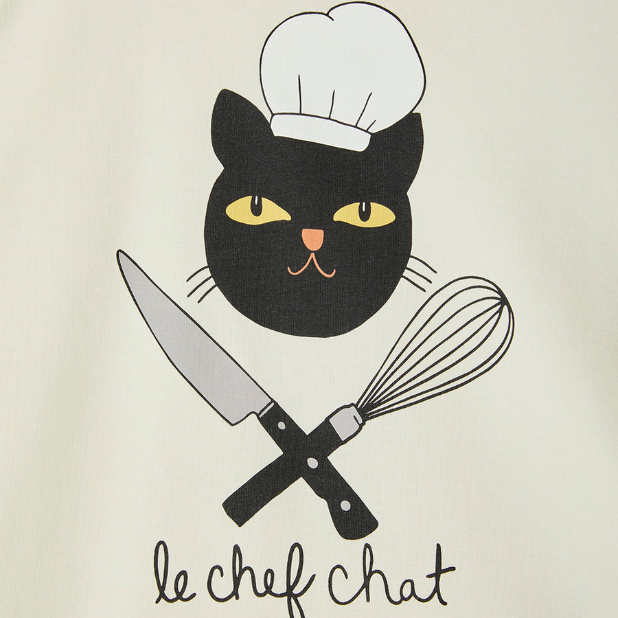 Mini Rodini :: Chef Cat Sp Ss Tee  Offwhite