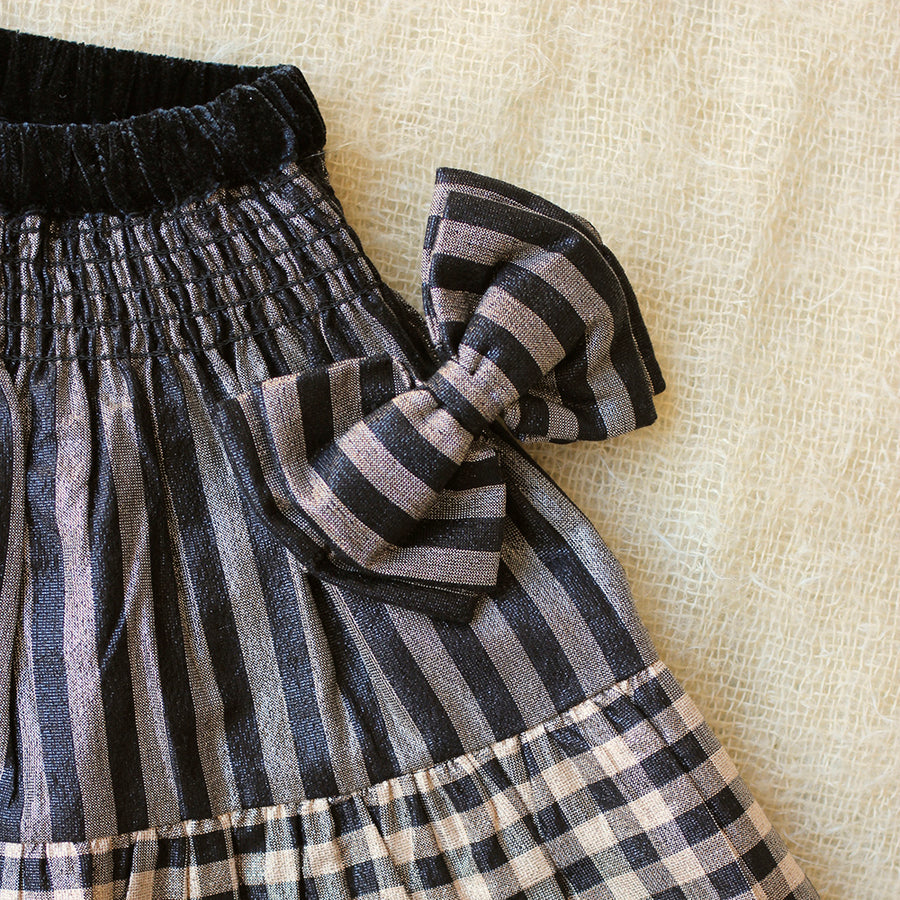 Bonjour Diary :: Skirt And Hair Clip Vichy Lurex