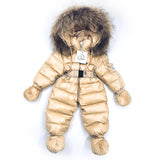 [Pre - Order] Mi Loves :: Luxurious Racoon Fur Trim Snowsuit Cream / Light Beige