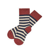 Fub :: 2-Pack Classic Stripe Socks Chili/Dark Navy