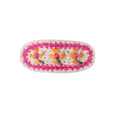 Kidsagogo :: Crochet Embroidered Hair Clip -Three Flowers -Natural Fuchsia