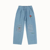 Emile Et Ida - Pantalon Denim Genouillere Bleu Delave