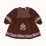 Apolina -  Noemie Embroidered Dress Dark Chocolate