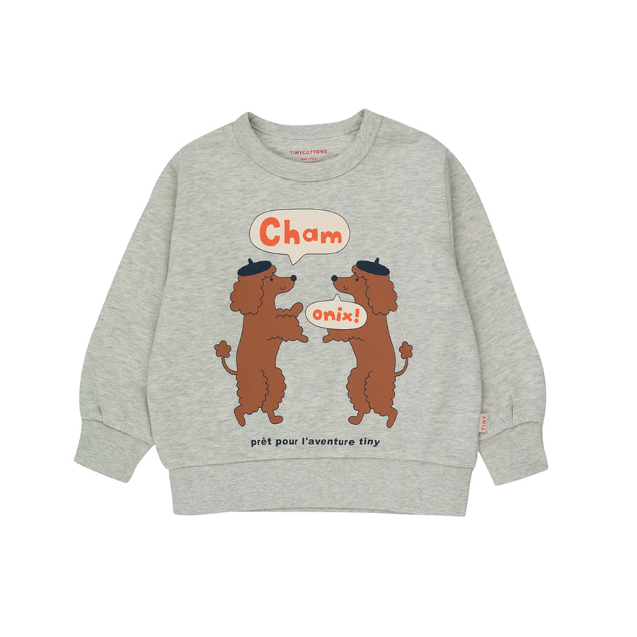 Tiny Cottons :: Chamonix Poodles Sweatshirt Light Grey Heather