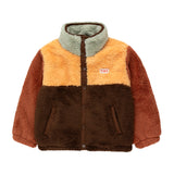 Tiny Cottons :: Color Block Polar Sherpa Jacket Dark Brown/Soft Yellow