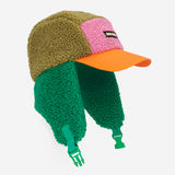 Bobo Choses - Bobo Choses Color Block Sheepskin Chapka Orange