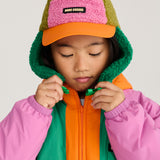 Bobo Choses - Bobo Choses Color Block Sheepskin Chapka Orange