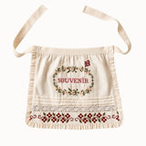 Bonjour Diary - Apron With Multi Color Embroidery Ivory Denim