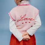 Bebe Organic Pomme Vest Love Apple Knit - kids vest detail