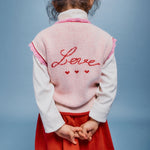 Bebe Organic Pomme Vest Love Apple Knit - kids vest close-up