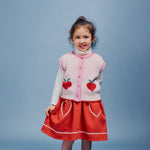Bebe Organic Pomme Vest Love Apple Knit - kids vest worn