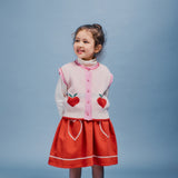 Bebe Organic Pomme Vest Love Apple Knit - kids vest alternate view