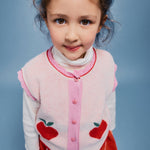 Bebe Organic Pomme Vest Love Apple Knit - kids vest styled