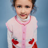 Bebe Organic Pomme Vest Love Apple Knit - kids vest styled