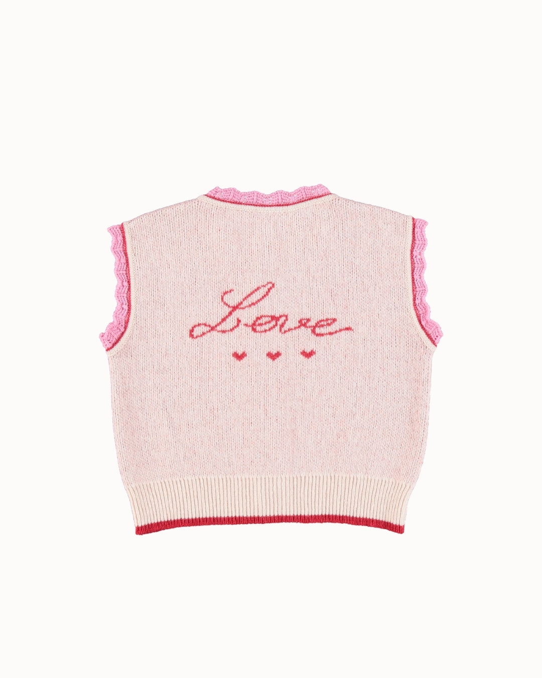 Bebe Organic Pomme Vest Love Apple Knit - kids vest lifestyle photo