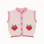 Bebe Organic Pomme Vest Love Apple Knit - kids sleeveless knit vest