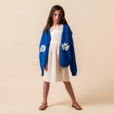 Birinit Petit -  Cobalt Knit Jacket With Floral Embroidery