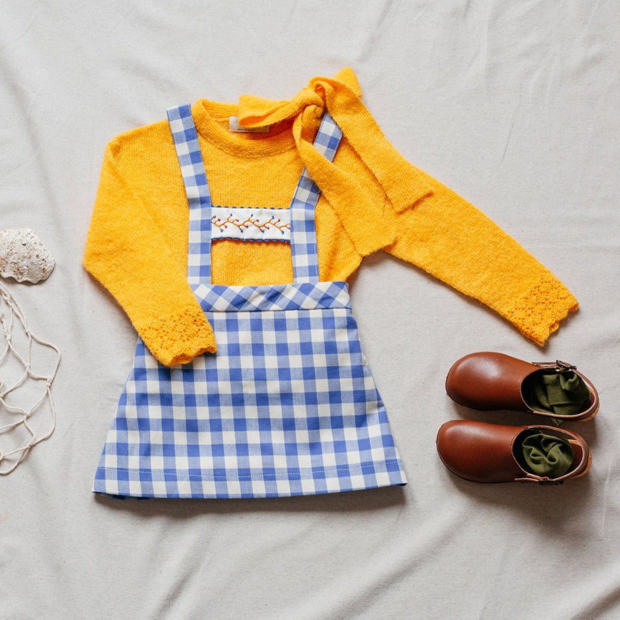 Birinit Petit :: Bluish Gingham Zip Line Skirt