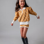 Birinit Petit Mustard Floral Knit Sweater and Bloomer set girl, alternate view