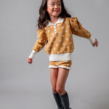 Birinit Petit Mustard Floral Knit Sweater and Bloomer set girl, alternate view