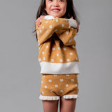 Birinit Petit Mustard Floral Knit Sweater and Bloomer set girl
