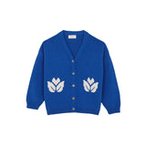 Birinit Petit -  Cobalt Knit Jacket With Floral Embroidery