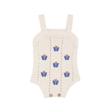 Birinit Petit -  Knit Romper With Floral Embroidery Baby