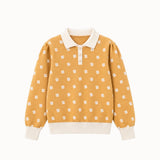 Birinit Petit Mustard Floral Knit Sweater - girls autumn sweater