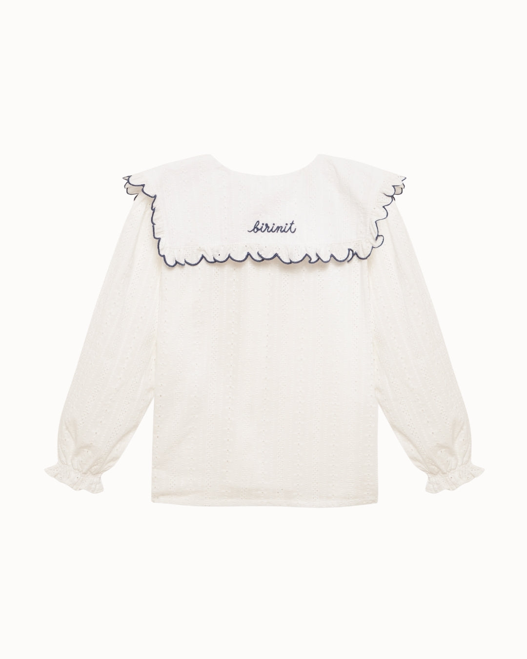 Birinit Petit Ivory Rita Embroidered Shirt - girls blouse worn