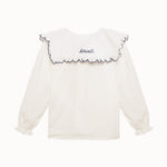 Birinit Petit Ivory Rita Embroidered Shirt - girls blouse worn