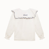 Birinit Petit Ivory Rita Embroidered Shirt - girls blouse worn