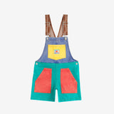 [Pre-Order] Bobo Choses :: Smiling Color Block Denim Dungaree